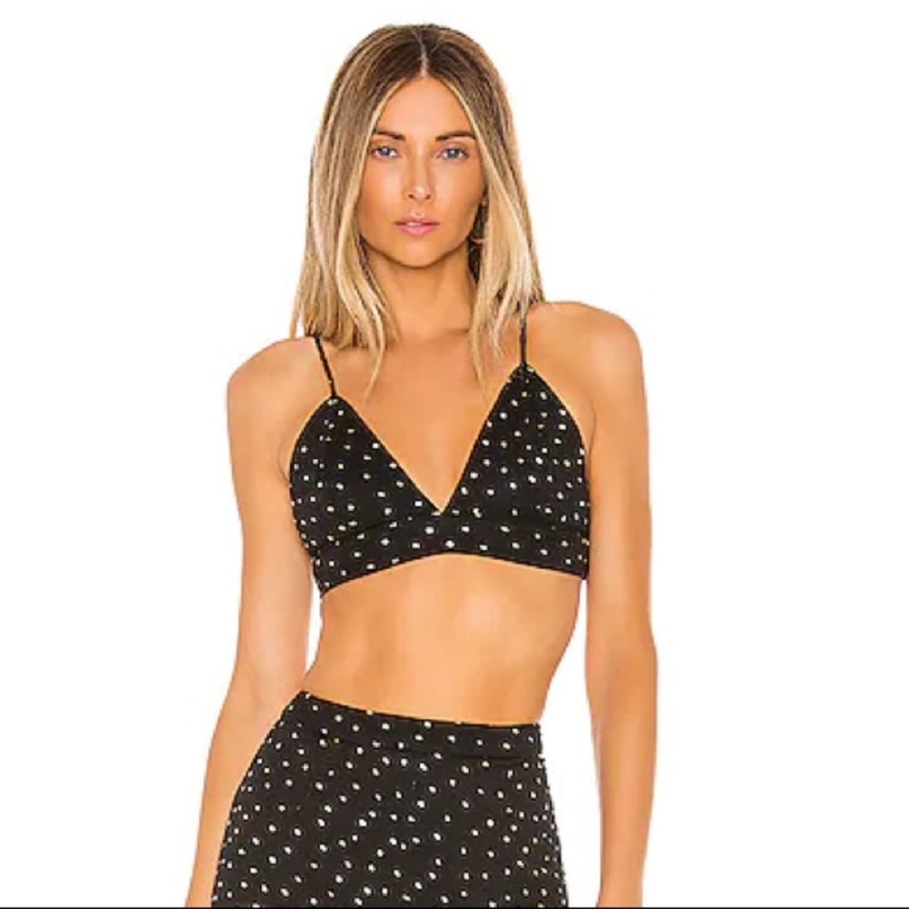 Revolve superdown Mia pant set black 2 piece set two piece set crop top gameday